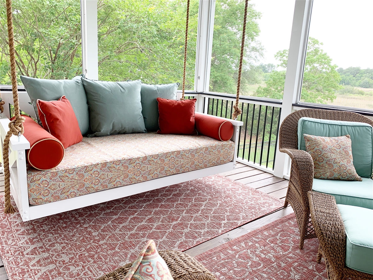 Outdoor Seat Back Cushions - Lowcountry Swing Beds